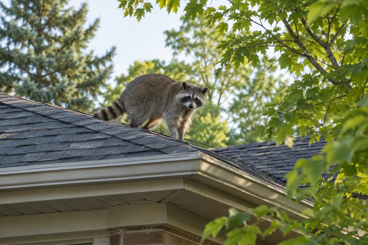 Raccoon in an Ontario backyard