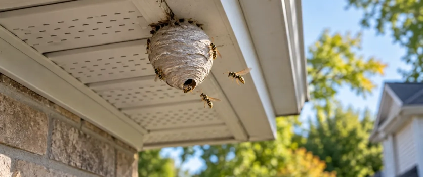 Wasp Nest Near a Soffit or Roofline? Signs and Safe Next Steps